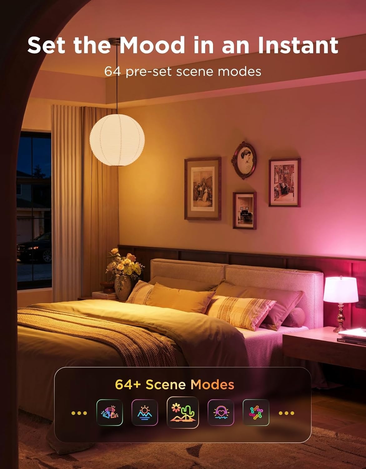 imageGovee 1600 Lumens Smart Light Bulbs A21 LED Bulbs 100W Equivalent for Living Room RGBWW Color Changing Light Bulbs Compatible with Matter Alexa amp SmartThings CRI 90 E26 Base 24GHz Only 2Pack