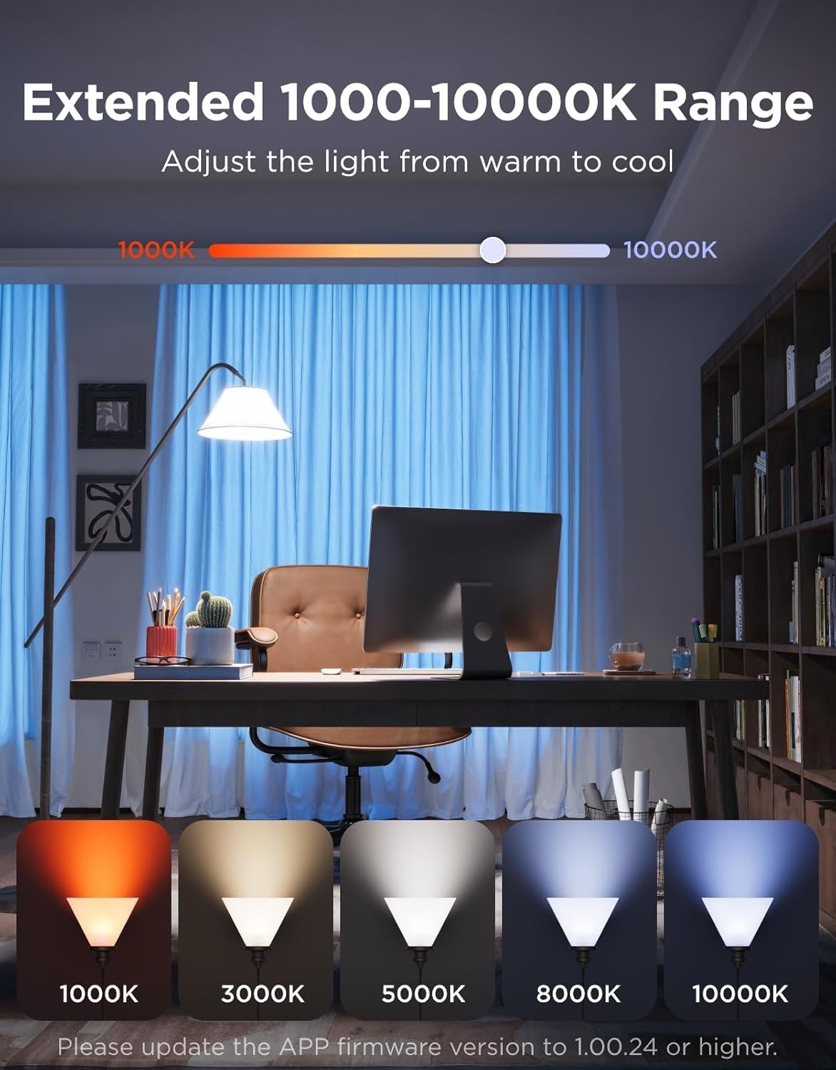 imageGovee 1600 Lumens Smart Light Bulbs A21 LED Bulbs 100W Equivalent for Living Room RGBWW Color Changing Light Bulbs Compatible with Matter Alexa amp SmartThings CRI 90 E26 Base 24GHz Only 2Pack