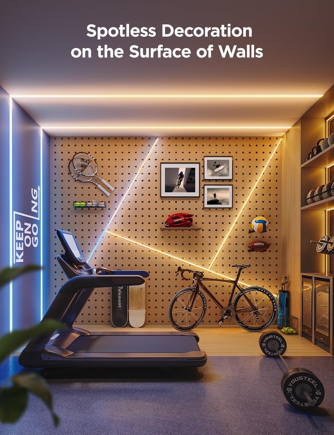 imageGovee COB LED Strip Light Pro LED Lights for Bedroom Compatible with Alexa Google Assistant and Matter RGBICW Light with Warm White Smart Strip Light LED Lights for Bedroom Color Changing 98ft164ft