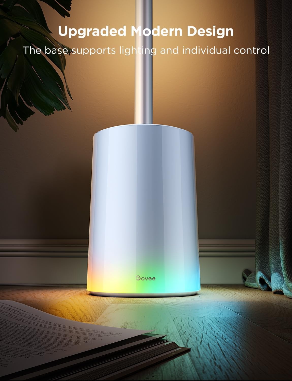 imageGovee Floor Lamp 2 RGBIC Warm Cool White LED Compatible with SmartThings Matter Alexa 1725lm Music Sync Scene Modes Smart Floor Lamp for Living Room Bedroom Black1 PackSilver