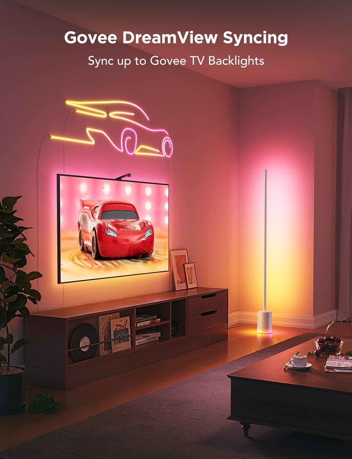 imageGovee Floor Lamp 2 RGBIC Warm Cool White LED Compatible with SmartThings Matter Alexa 1725lm Music Sync Scene Modes Smart Floor Lamp for Living Room Bedroom Black1 PackSilver