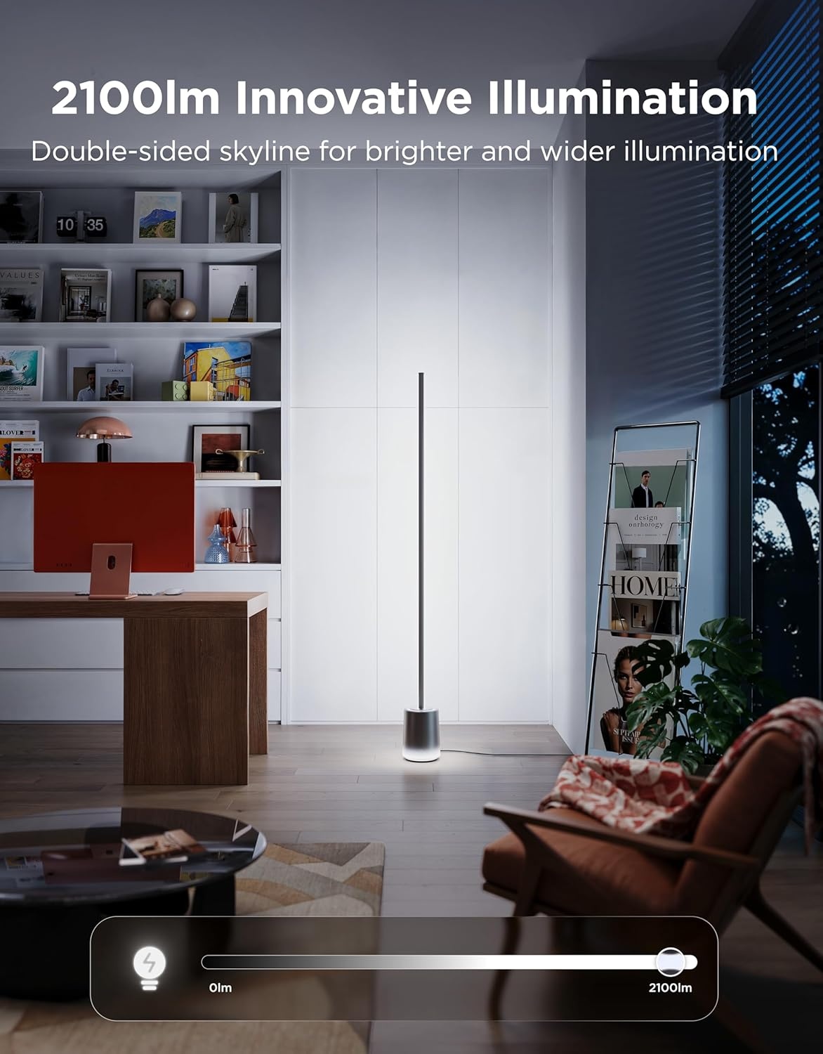 imageGovee Floor Lamp 3 with Luminblend Technology 2100lm Standing Lamp Work with Matter1000K10000K Modern Floor Lamps for Living Room Bedroom Office Corner Lamp with Dynamic Scenes DaySync