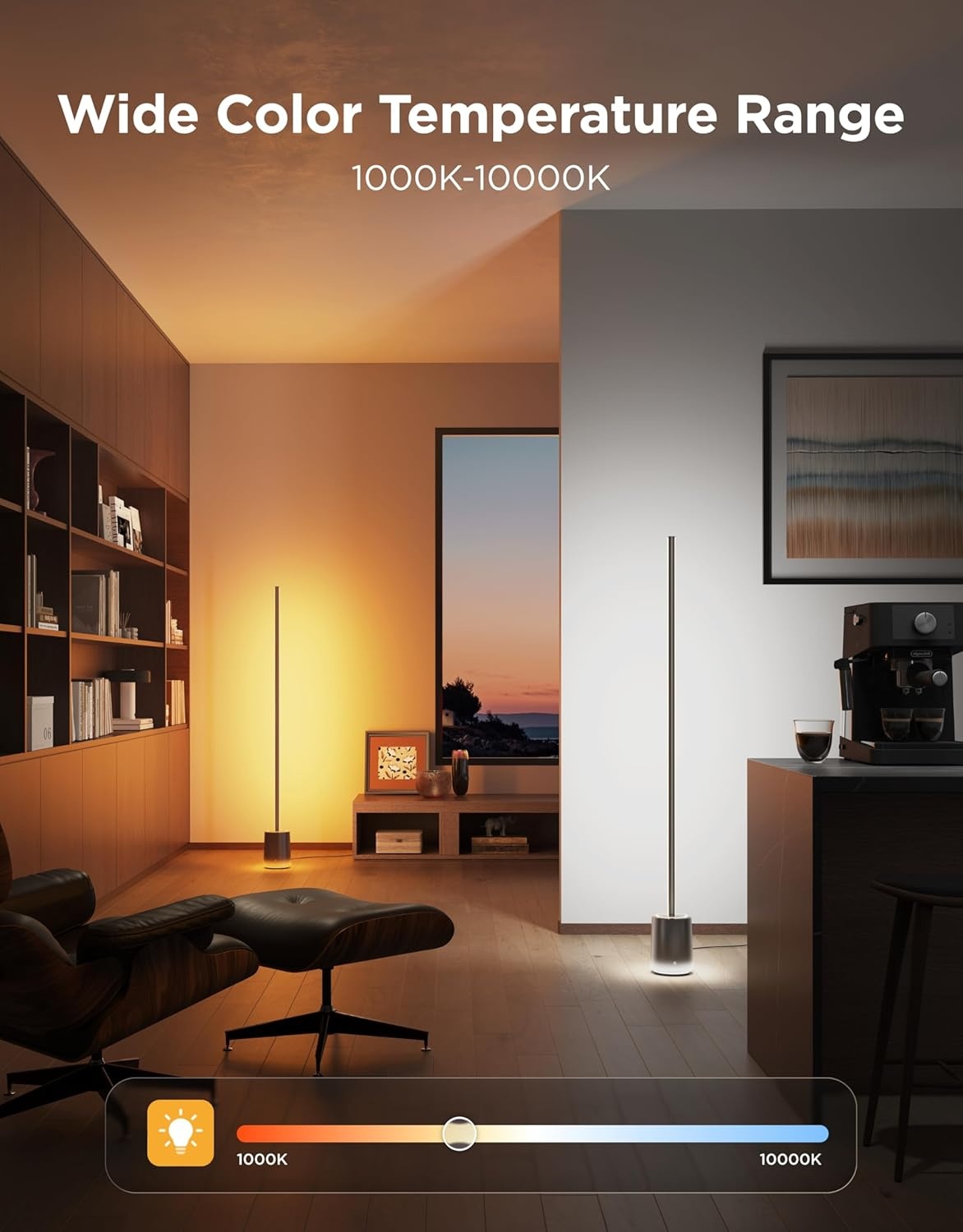 imageGovee Floor Lamp 3 with Luminblend Technology 2100lm Standing Lamp Work with Matter1000K10000K Modern Floor Lamps for Living Room Bedroom Office Corner Lamp with Dynamic Scenes DaySync