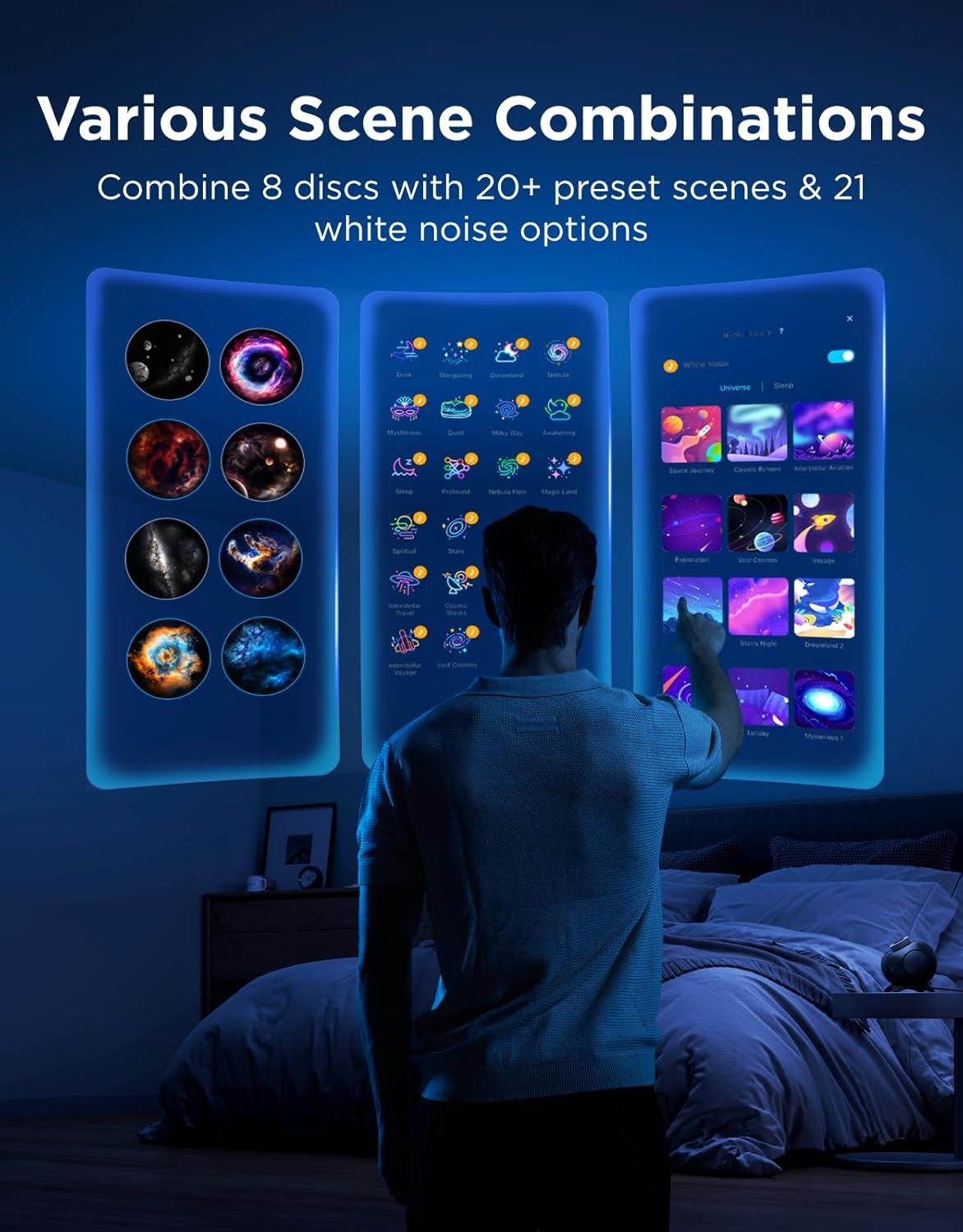 imageGovee Galaxy Light Star Projector 2 Pro 4 Megapixel HD Lens Planetarium Projector work with Matter Night Light Projector with 20 Preset Scenes Star LED Lights Projector Room Decor Gift for Kids