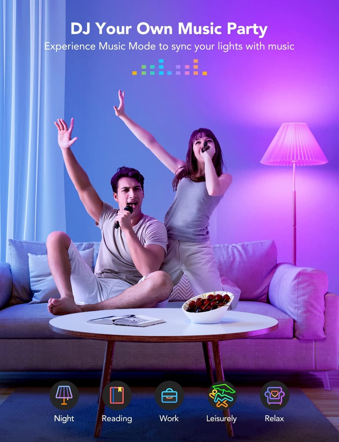 imageGovee LED Smart Light Bulbs 1000LM Color Changing Light Bulb WiFi amp Bluetooth Light Bulbs Work with Alexa and Google Assistant Dimmable RGBWW A19 75W Equivalent Smart Bulbs 4 Pack8