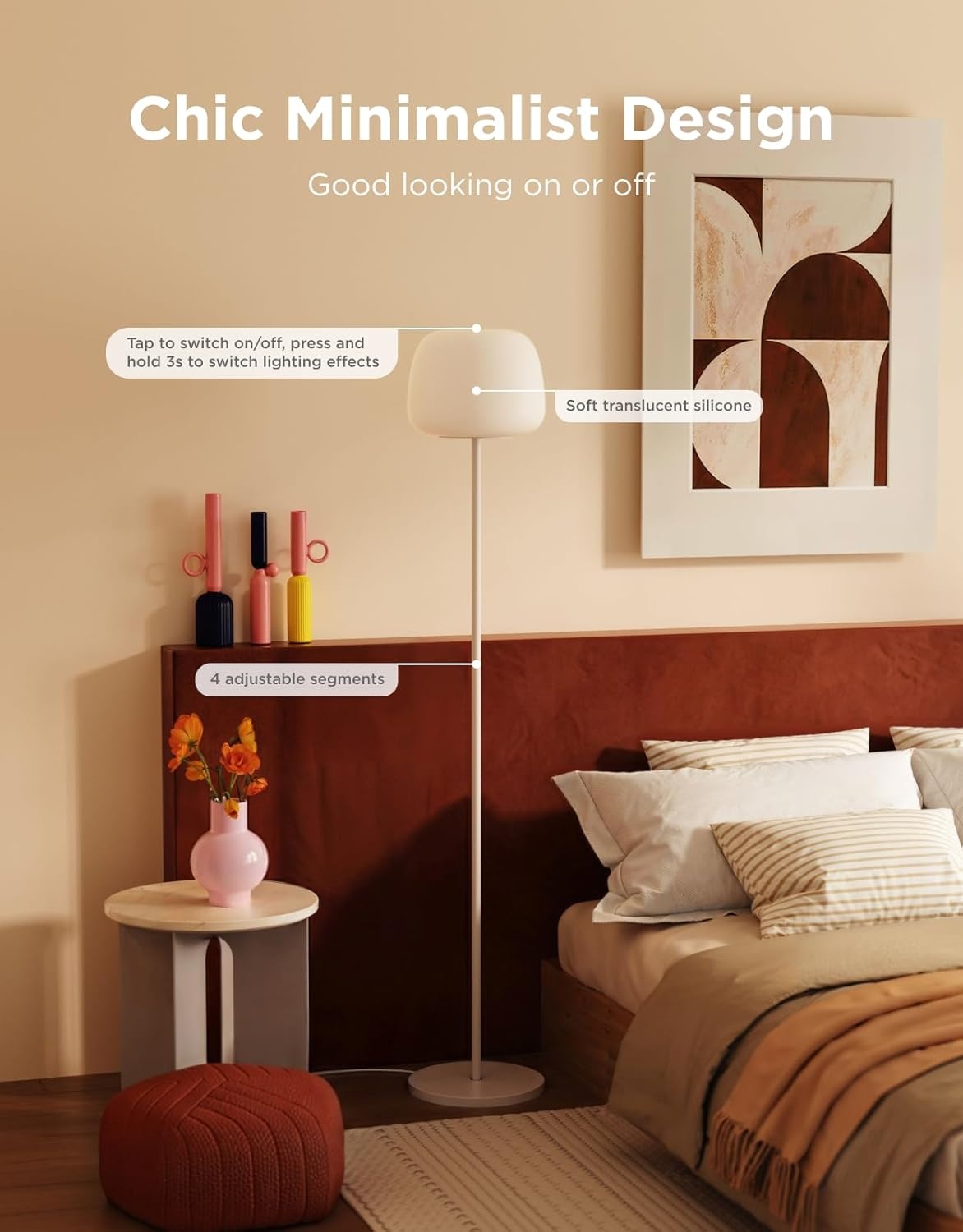 imageGovee Lantern Floor Lamp Halo Gradient RGBIC Smart Corner Lamp with LuminBlend 1000K10000K Matter Compatible 100 Scene Modes Music Sync 1400lm Modern Floor Lamps for Living Room WhiteWhite