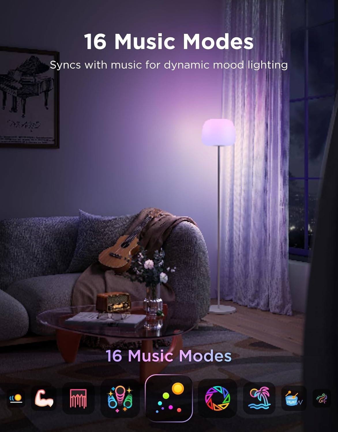 imageGovee Lantern Floor Lamp Halo Gradient RGBIC Smart Corner Lamp with LuminBlend 1000K10000K Matter Compatible 100 Scene Modes Music Sync 1400lm Modern Floor Lamps for Living Room WhiteWhite