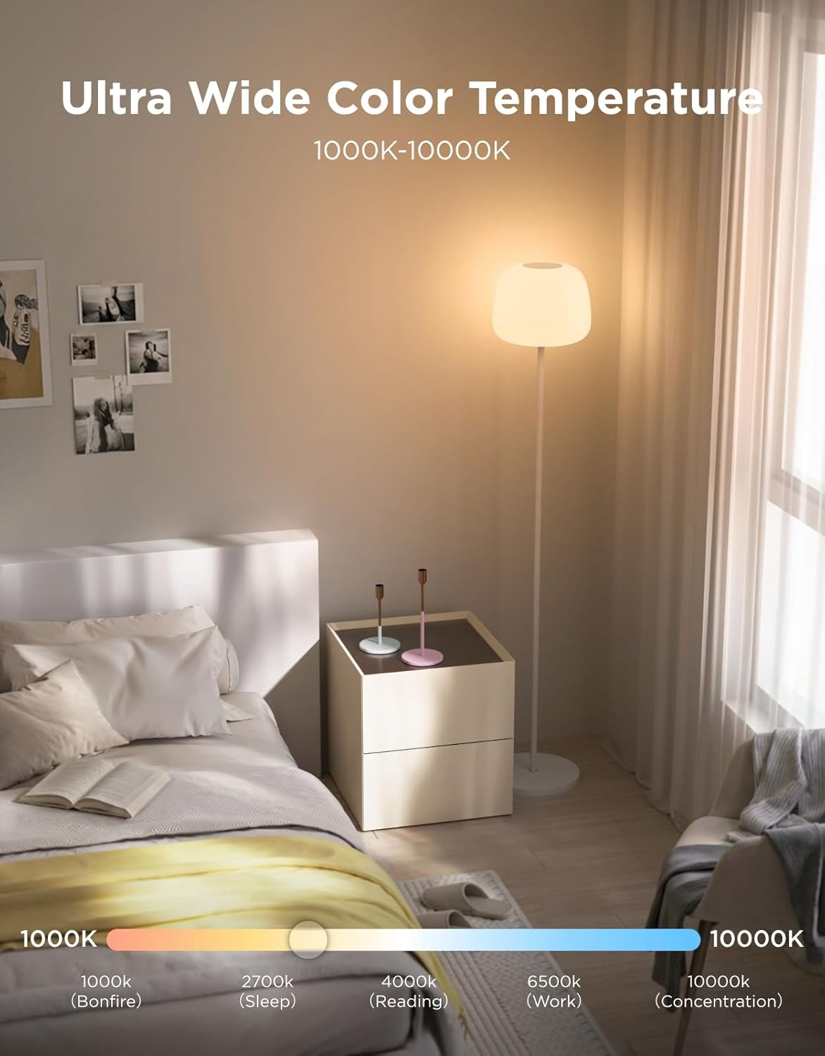 imageGovee Lantern Floor Lamp Halo Gradient RGBIC Smart Corner Lamp with LuminBlend 1000K10000K Matter Compatible 100 Scene Modes Music Sync 1400lm Modern Floor Lamps for Living Room WhiteWhite