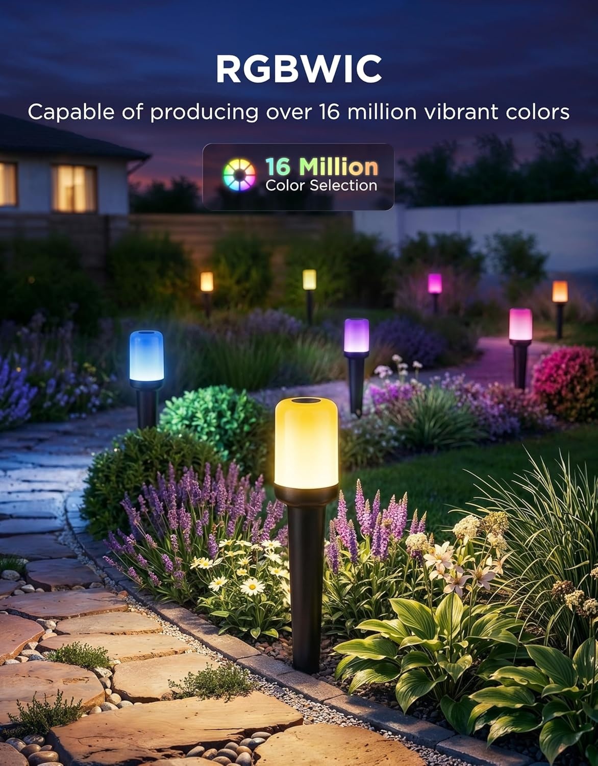 imageGovee Outdoor Cylinder Pathway Lights 8 Pack 425lm Patio Lights IP67 Waterproof 60 Preset Scene Modes Outdoor Decor for Path Patio Garden Lawn Compatible with Alexa Google Assistant Matter8