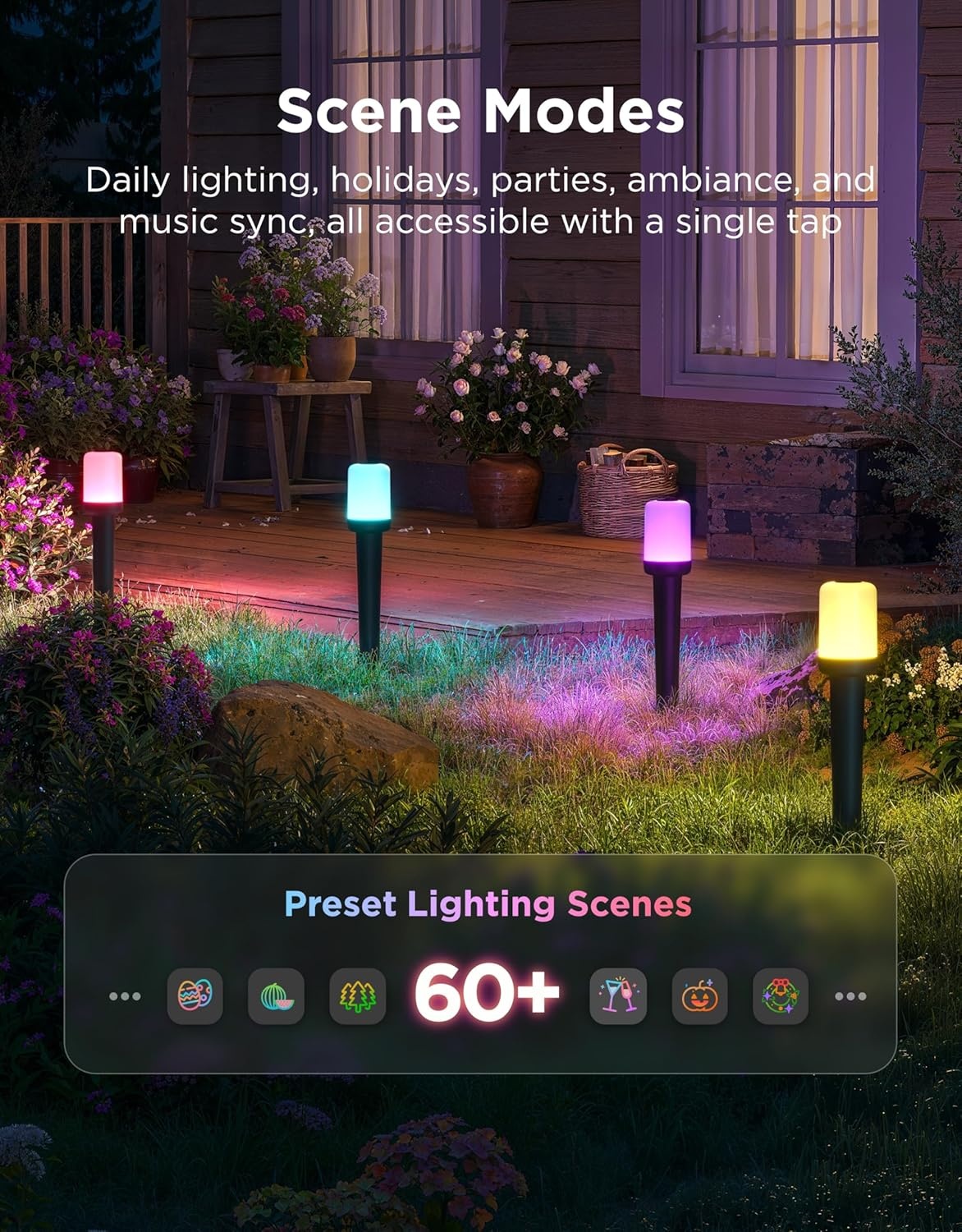 imageGovee Outdoor Cylinder Pathway Lights 8 Pack 425lm Patio Lights IP67 Waterproof 60 Preset Scene Modes Outdoor Decor for Path Patio Garden Lawn Compatible with Alexa Google Assistant Matter8