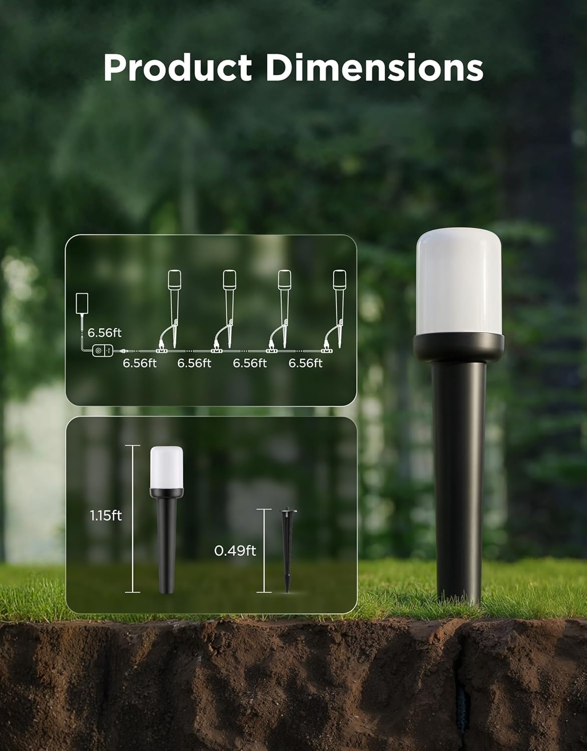 imageGovee Outdoor Cylinder Pathway Lights 8 Pack 425lm Patio Lights IP67 Waterproof 60 Preset Scene Modes Outdoor Decor for Path Patio Garden Lawn Compatible with Alexa Google Assistant Matter4
