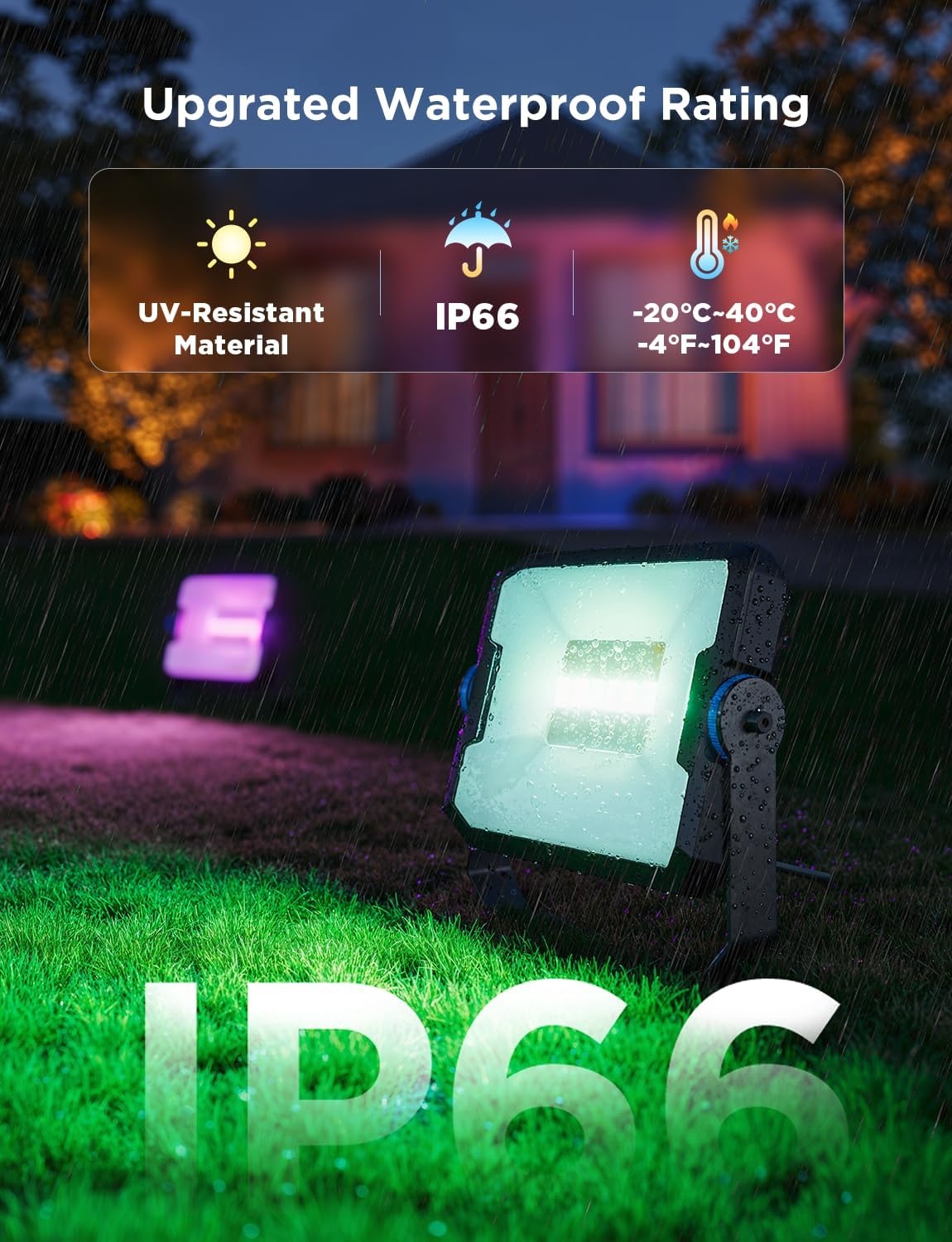 imageGovee Outdoor Flood Lights 2 RGBIC Warm Cold White LED Lights for Outdoor Decorations 50 Scene Modes Landscape Lighting Upgraded IP66 with App Control Wired 6 Pack6 pack