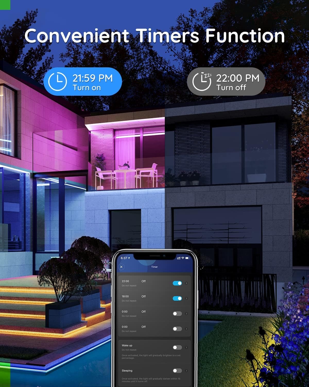 imageGovee Outdoor LED Strip Lights 328ft Smart Outdoor Lights Work with Alexa and Google Assistant App Control IP65 Waterproof RGBIC LED Lights for Patio Eave Holiday Decorations656ft