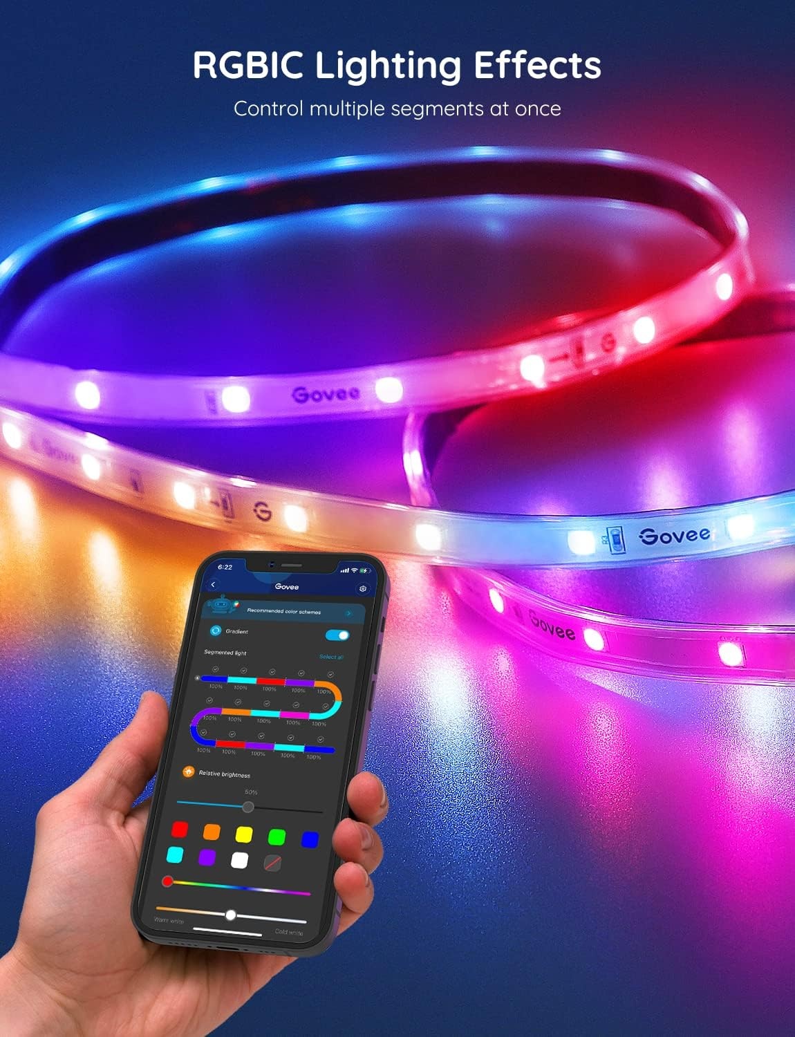 imageGovee Outdoor LED Strip Lights 328ft Smart Outdoor Lights Work with Alexa and Google Assistant App Control IP65 Waterproof RGBIC LED Lights for Patio Eave Holiday Decorations656ft