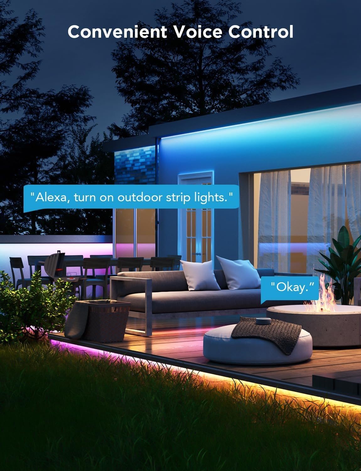 imageGovee Outdoor LED Strip Lights 328ft Smart Outdoor Lights Work with Alexa and Google Assistant App Control IP65 Waterproof RGBIC LED Lights for Patio Eave Holiday Decorations984ft