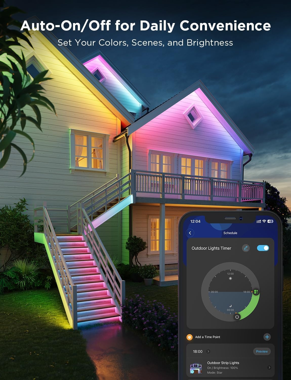 imageGovee Outdoor LED Strip Lights 328ft Smart Outdoor Lights Work with Alexa and Google Assistant App Control IP65 Waterproof RGBIC LED Lights for Patio Eave Holiday Decorations328ft