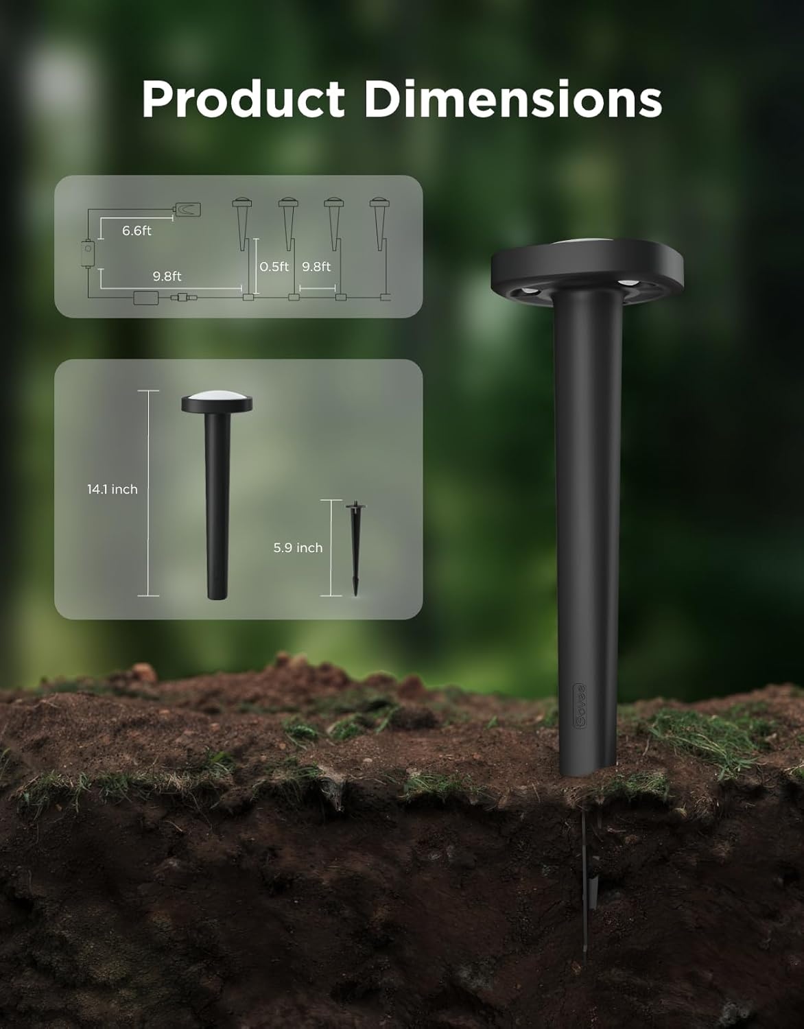 imageGovee Outdoor Pathway Lights 2 IP66 Waterproof Patio Lights 60 Scene Modes Landscape Lighting for Yard Garage Garden Lawn Outdoor Decor Works with Alexa Google Assistant Matter Wired 4 Pack