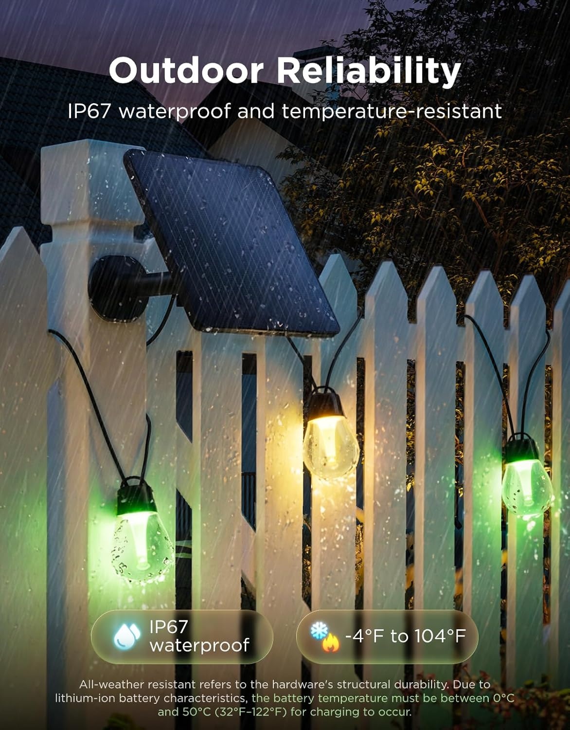 imageGovee Outdoor Solar String Lights 33ft RGBICW Outdoor Lights with 8 Dimmable LED Shatterproof Bulbs 112 Modes amp APP Control IP67 Waterproof Patio Lights for Garden Backyard Camping Bluetooth