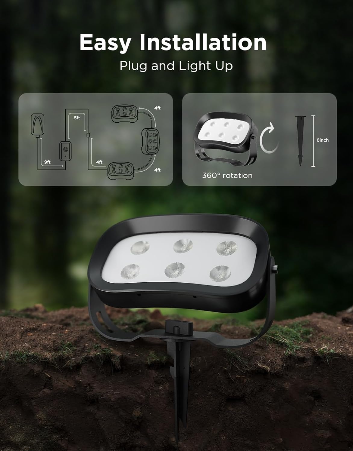 imageGovee Outdoor Tree Lights 3Pack RGBWIC LED Landscape Lighting Outdoor Lights for Yard Garden Patio 66 Scene Modes for Holiday Party and Event App Control Google Assistant Matter