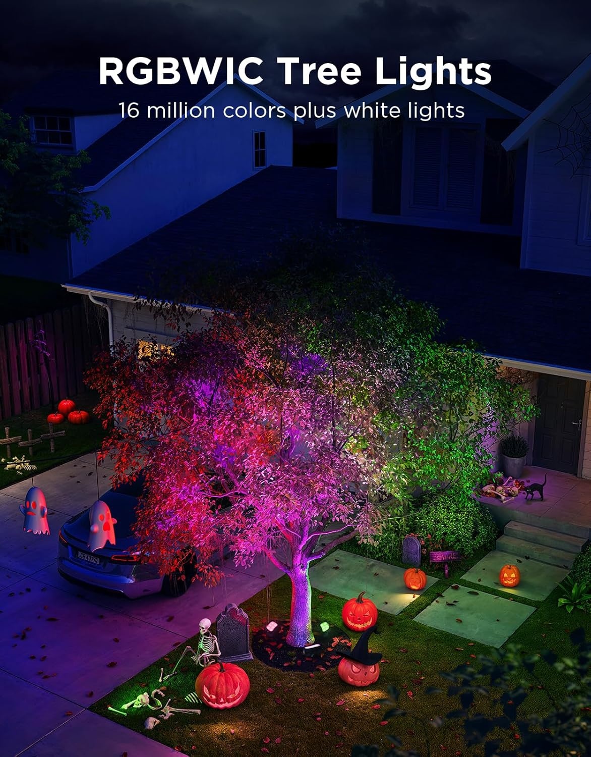 imageGovee Outdoor Tree Lights 3Pack RGBWIC LED Landscape Lighting Outdoor Lights for Yard Garden Patio 66 Scene Modes for Holiday Party and Event App Control Google Assistant Matter