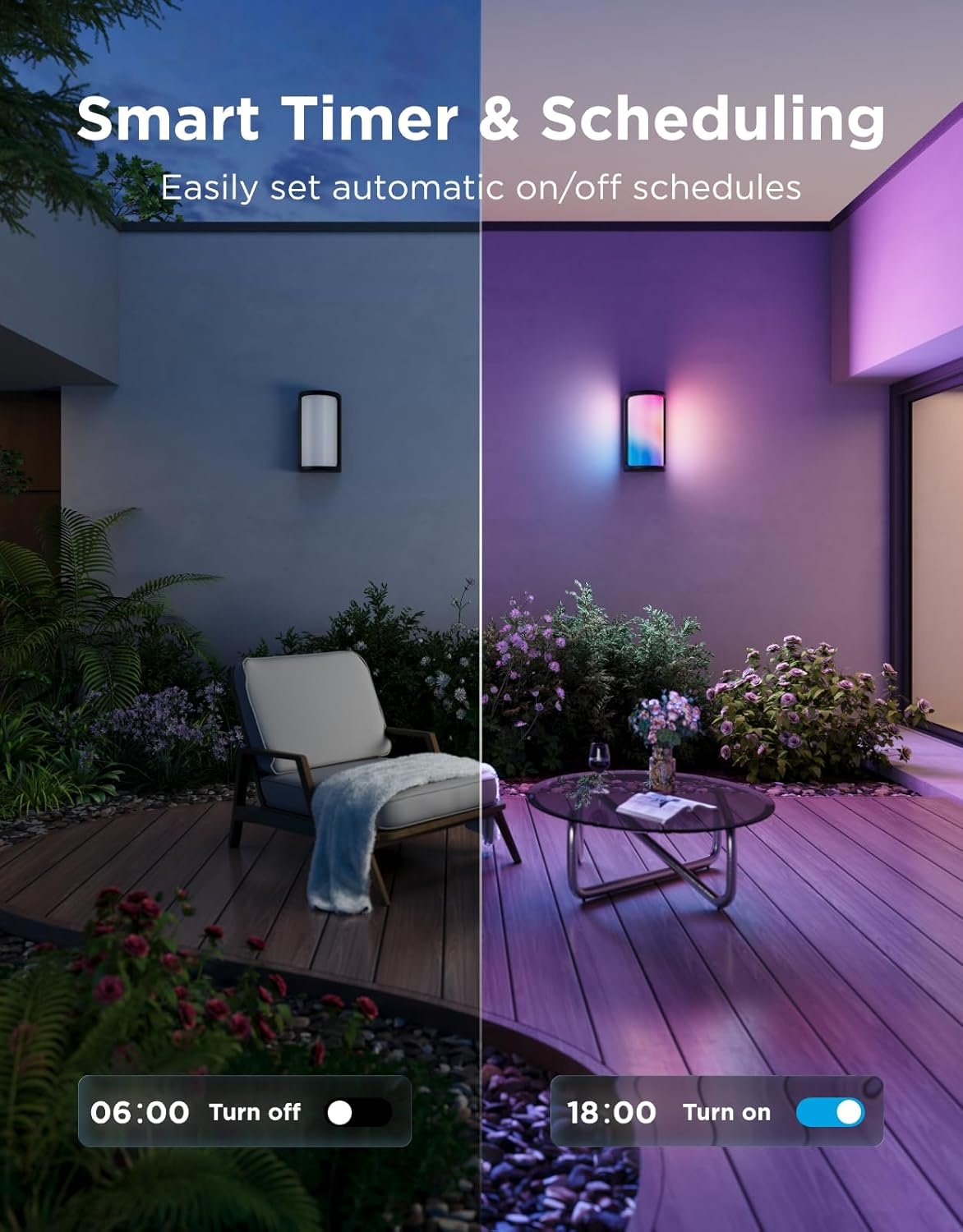 imageGovee Outdoor Wall Lights Pro 2 Pack 2000LM RGBICWW 72Zone Customization MusicSync IP67 Waterproof for Outdoor Decor Porch Garage Yard Patio Compatible with Alexa Google Home and Matter
