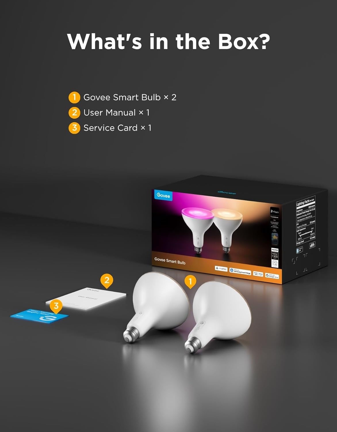 imageGovee PAR38 Flood Light Bulbs 1300Lm Flood Lights Outdoor with IP65 Waterproof Smart Light Bulbs Compatible with Alexa Matter amp SmartThings RGBWW amp Tunable White for GarageampPorch E26 Base 2 Pack