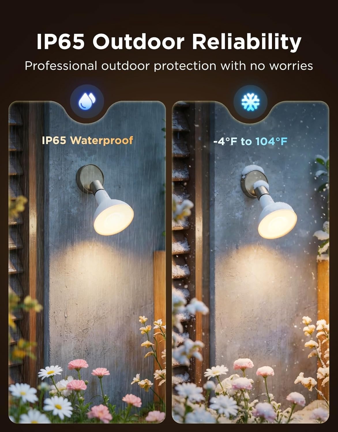 imageGovee PAR38 Flood Light Bulbs 1300Lm Flood Lights Outdoor with IP65 Waterproof Smart Light Bulbs Compatible with Alexa Matter amp SmartThings RGBWW amp Tunable White for GarageampPorch E26 Base 2 Pack