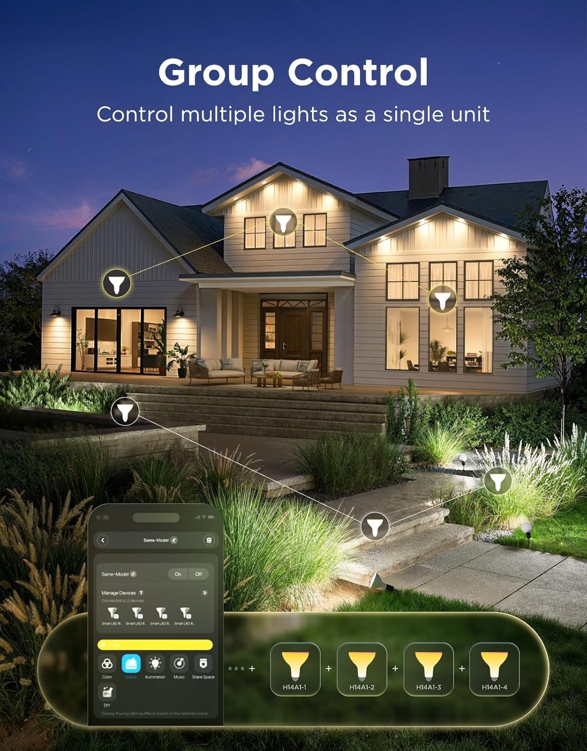imageGovee PAR38 Flood Light Bulbs 1300Lm Flood Lights Outdoor with IP65 Waterproof Smart Light Bulbs Compatible with Alexa Matter amp SmartThings RGBWW amp Tunable White for GarageampPorch E26 Base 2 Pack