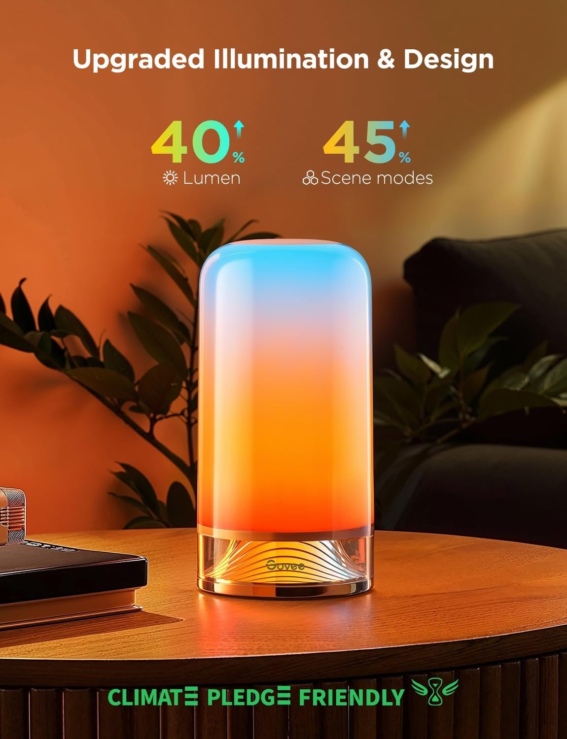 imageGovee RGBIC Smart Table Lamp 2 Touch Bedside Small Table Lamp Compatible with SmartThings Matter Alexa Desk Lamp with 64 Scene Modes Nightstand Lamp for Bedroom Living Room Night LightCorded