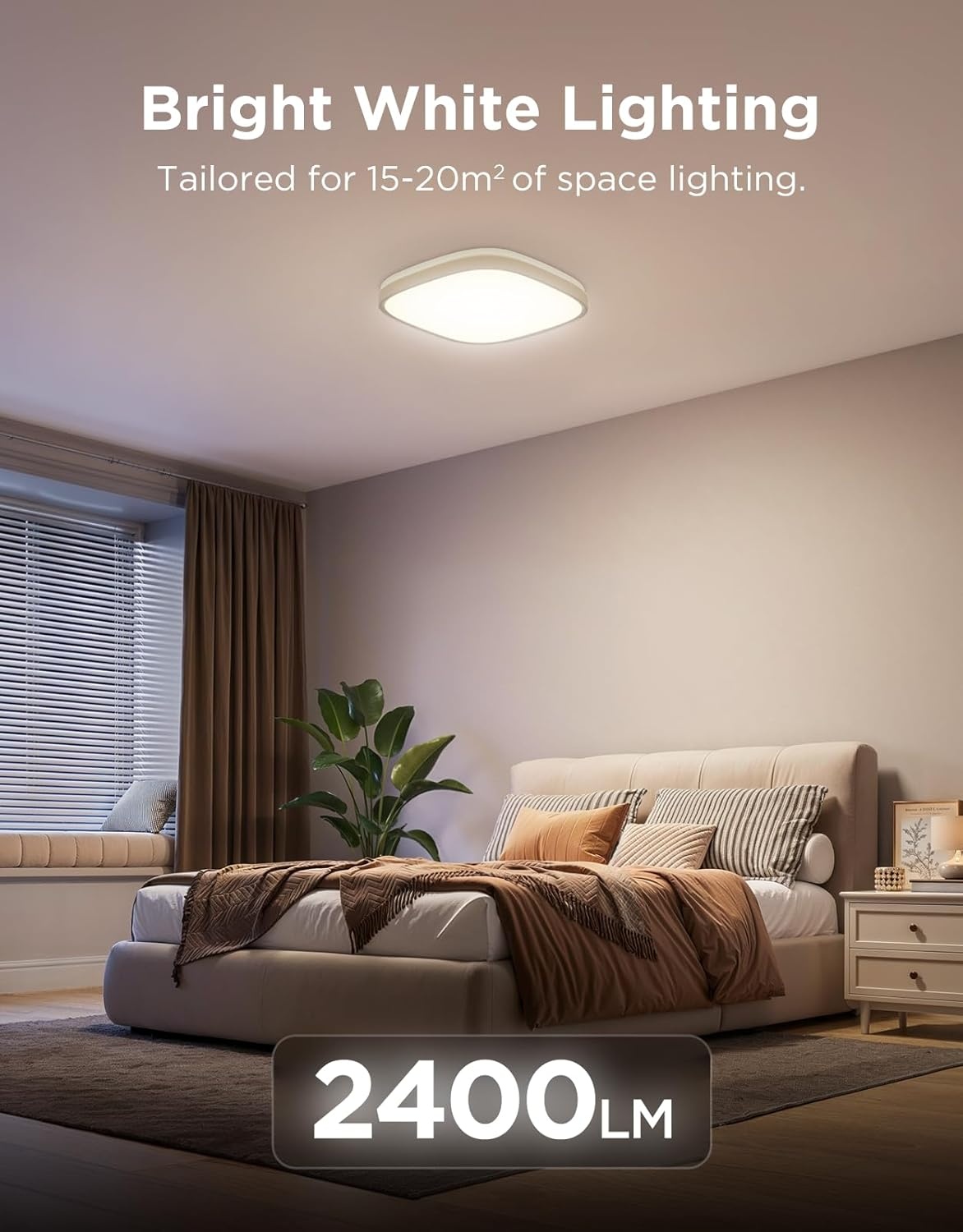 imageGovee Smart Ceiling Light Pro 18 Inch 4800LM RGBICWW LED Ceiling Light Fixture Flush Mount Light Fixture DIY Colors Works with Alexa Matter 2700K6500K Lights for Living Room Bedroom 1 PackSquare