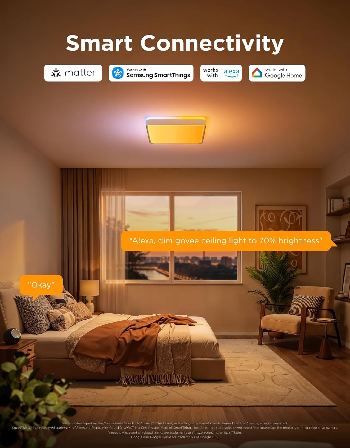imageGovee Smart Ceiling Light Pro 18 Inch 4800LM RGBICWW LED Ceiling Light Fixture Flush Mount Light Fixture DIY Colors Works with Alexa Matter 2700K6500K Lights for Living Room Bedroom 1 PackSquare