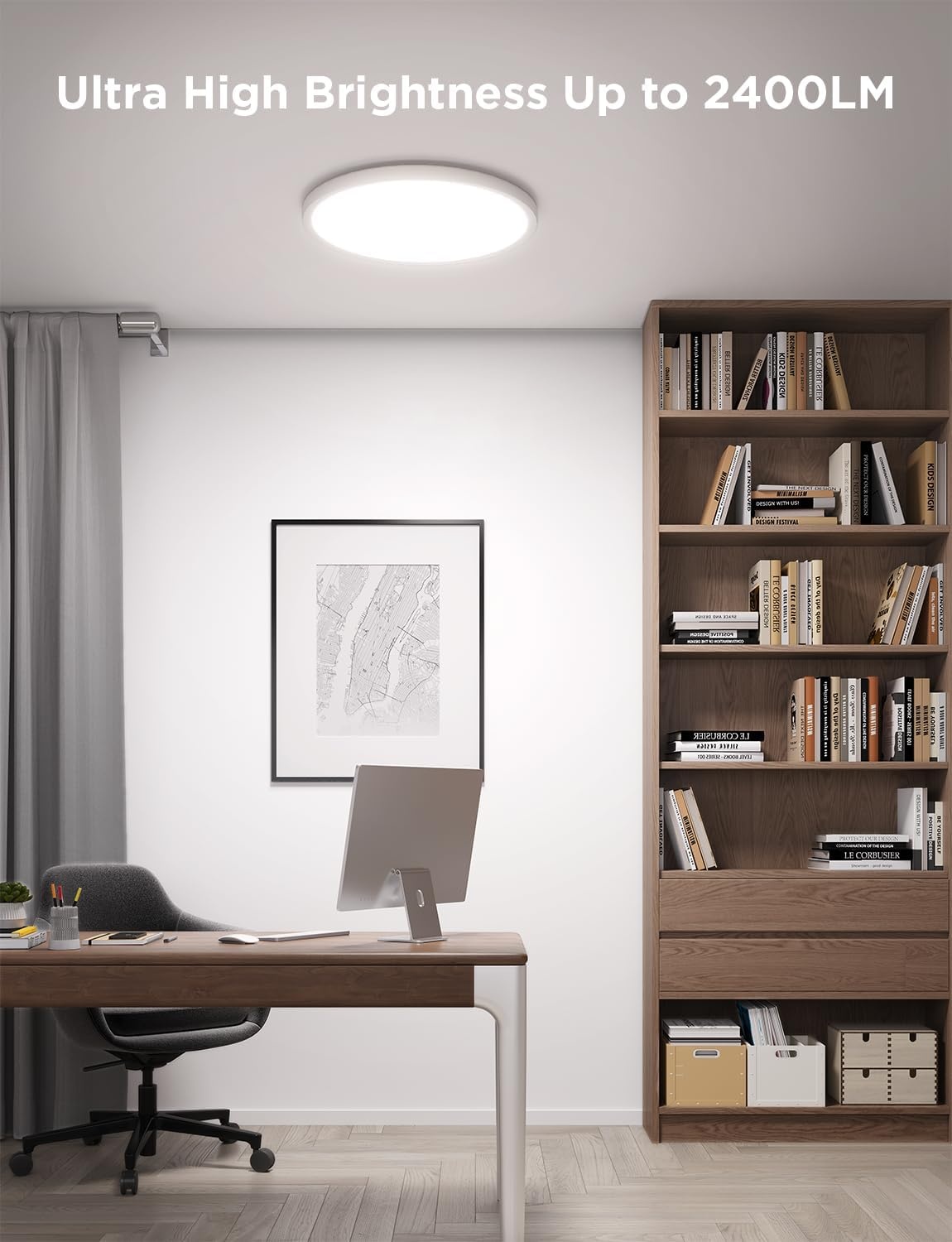 imageGovee Smart Ceiling Light RGBIC LED Ceiling Light Fixture 2400LM Flush Mount Light Fixture DIY Colors Works with Alexa 2700K6500K Lights for Bedroom Living Room12 Inch 1 Pack WhiteWhite