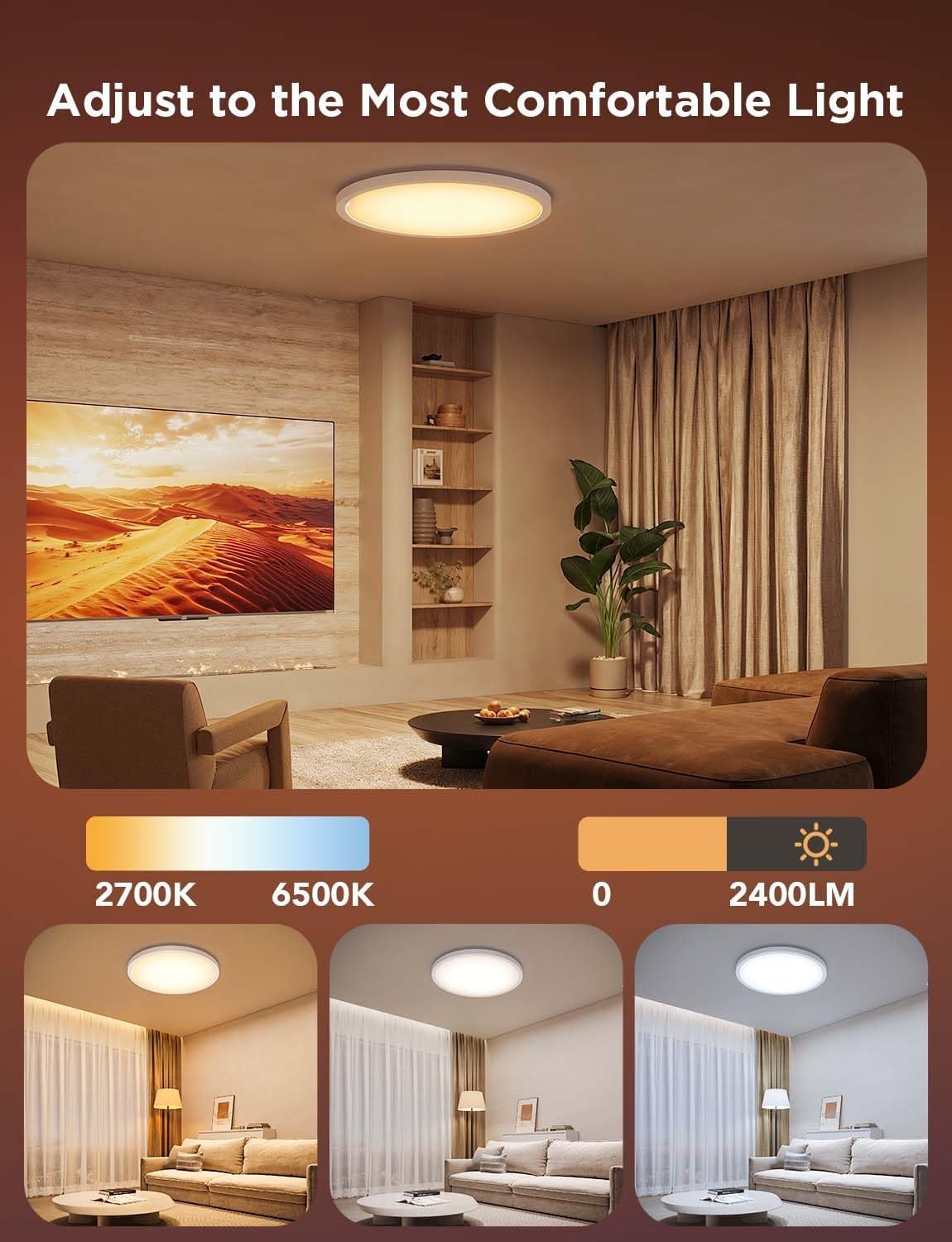 imageGovee Smart Ceiling Light RGBIC LED Ceiling Light Fixture 2400LM Flush Mount Light Fixture DIY Colors Works with Alexa 2700K6500K Lights for Bedroom Living Room12 Inch 1 Pack WhiteWhite 2 Packs
