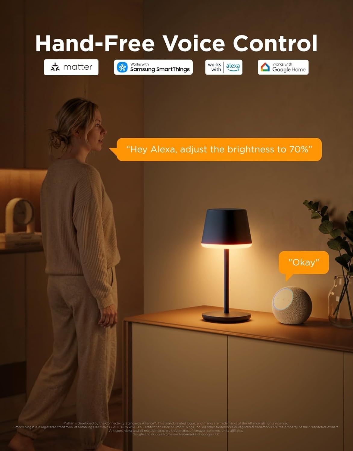 imageGovee Smart Cordless Table Lamp Classic No Adapter RGBIC Rechargeable Table Lamp for Bedroom Living Room Portable Desk Lamp Works with Matter LED Bedside Lamp with 72 Scenes Modes Timer 500lm