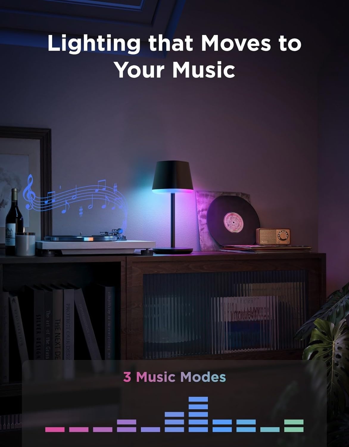 imageGovee Smart Cordless Table Lamp Classic No Adapter RGBIC Rechargeable Table Lamp for Bedroom Living Room Portable Desk Lamp Works with Matter LED Bedside Lamp with 72 Scenes Modes Timer 500lm