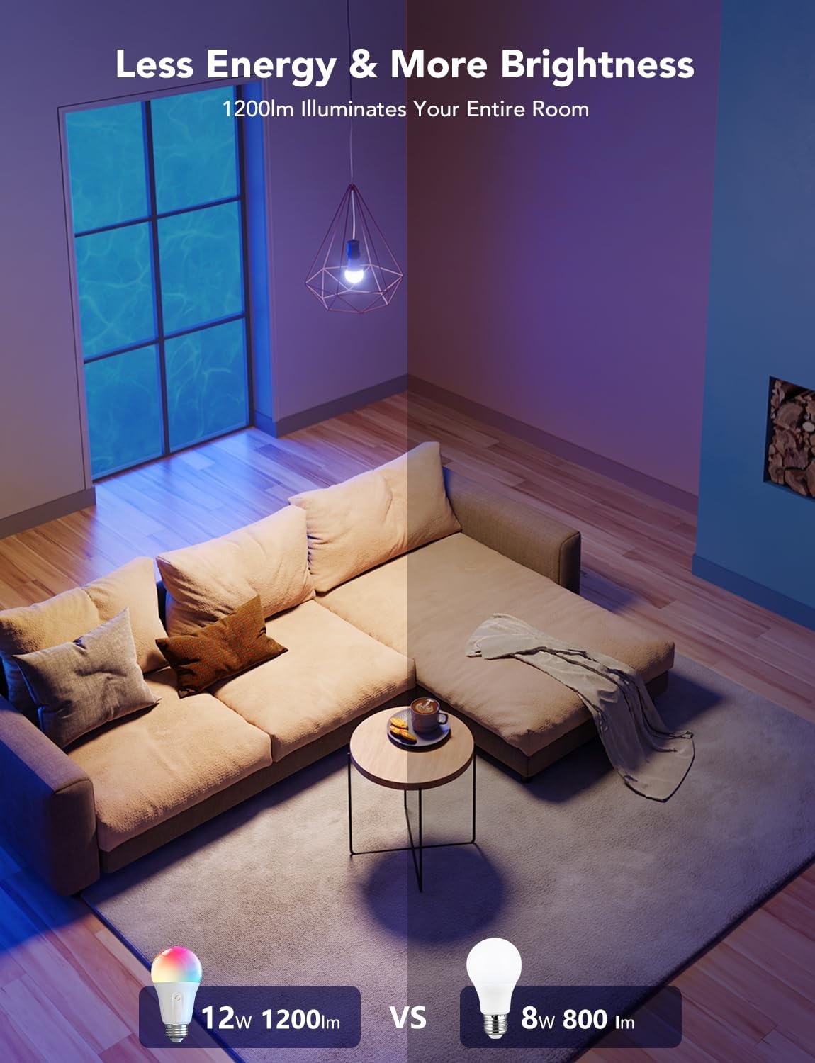 imageGovee Smart Light Bulbs 1200 Lumens Color Changing Light Bulbs RGBWW Dimmable Works with Alexa amp Google Assistant Color Bulb 12W 85W Equivalent A19 LED Bulbs for Bedroom Living Room 2 Pack2