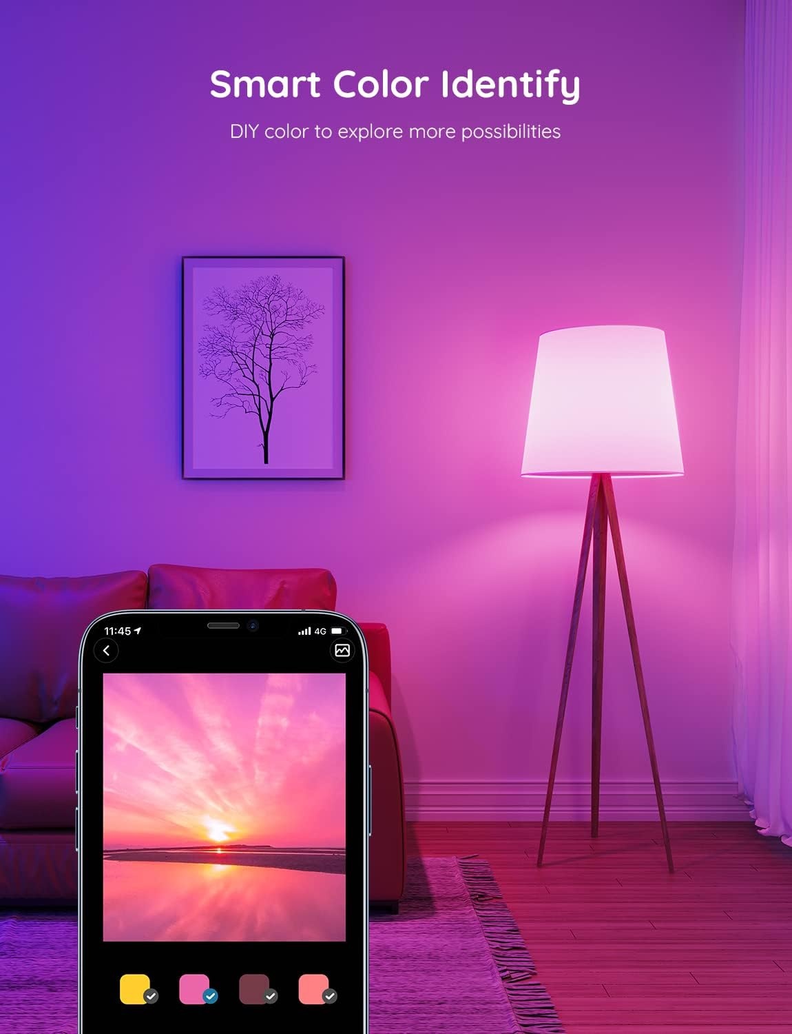 imageGovee Smart Light Bulbs Color Changing Light Bulb Bundle E12 Led Bulb
