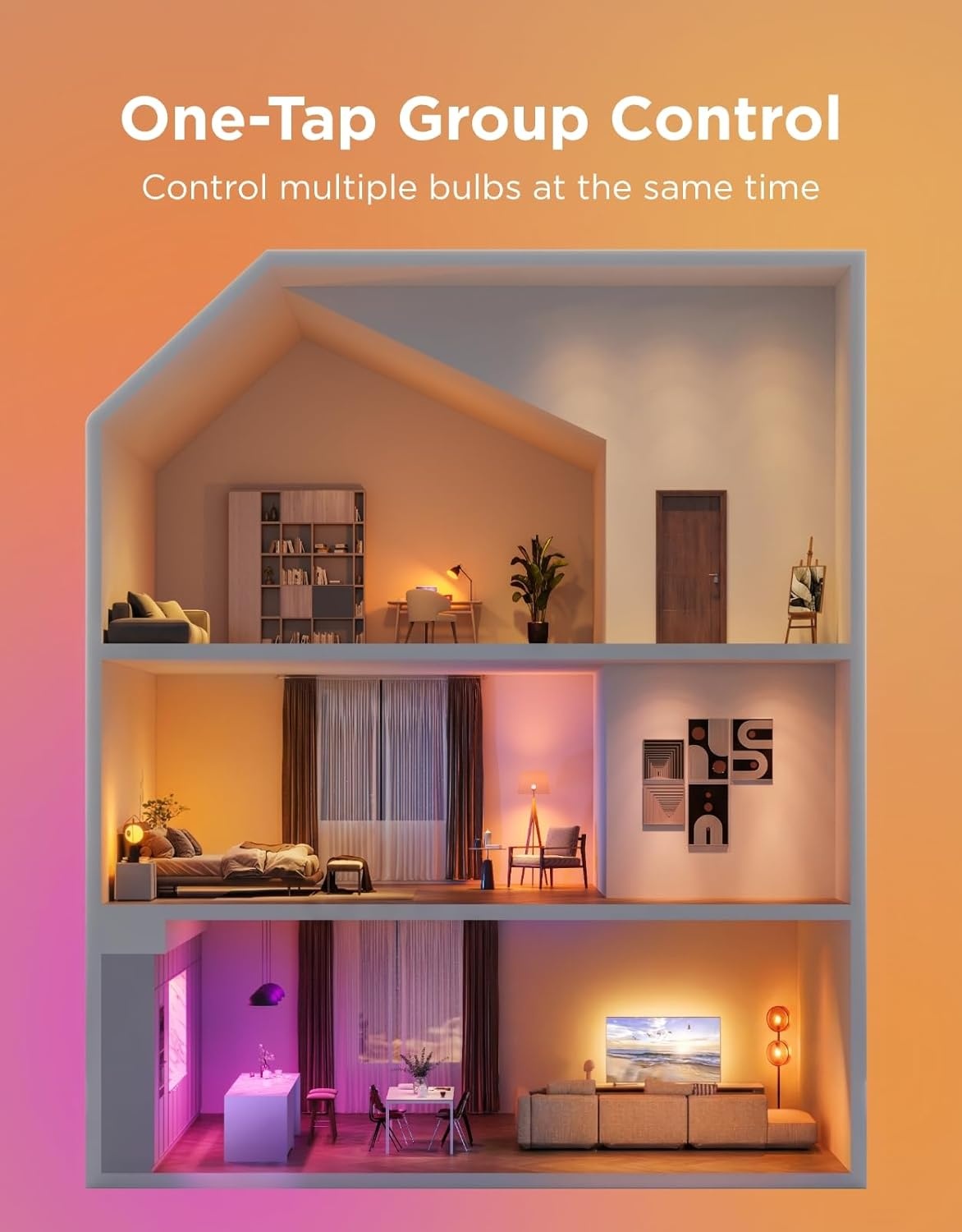 imageGovee Smart Light Bulbs Color Changing Light Bulb Work with Alexa and Google Assistant 16 Million Colors RGBWW WiFi amp Bluetooth LED Light Bulbs Music Sync A19 800 Lumens 4 Pack2
