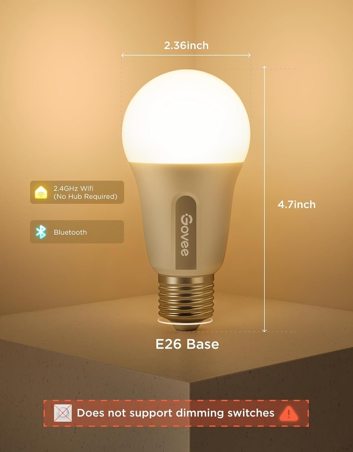 imageGovee Smart Light Bulbs Color Changing Light Bulb Work with Alexa and Google Assistant 16 Million Colors RGBWW WiFi amp Bluetooth LED Light Bulbs Music Sync A19 800 Lumens 4 Pack6