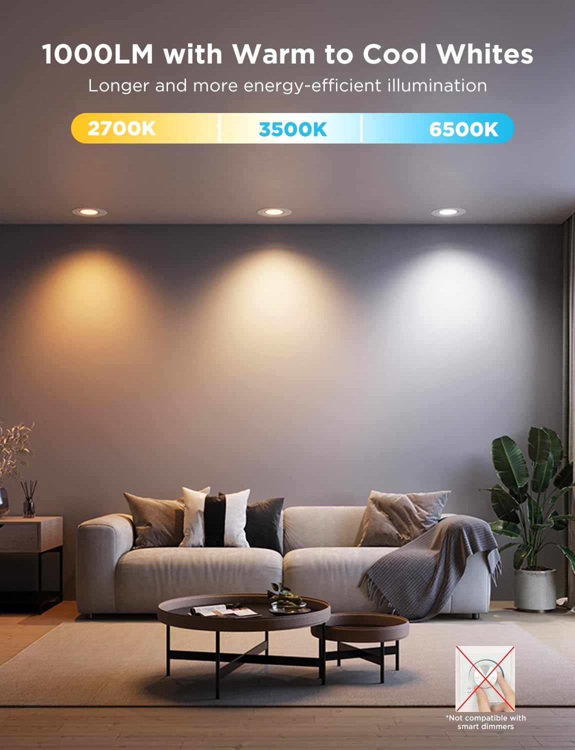 imageGovee Smart Retrofit Recessed Lighting 6 Inch WiFi Bluetooth Direct Connect RGBWW Retrofit Can Lights 65 Scene Modes Works with Alexa amp Google Assistant 1000 Lumens 4 Pack6 Pack