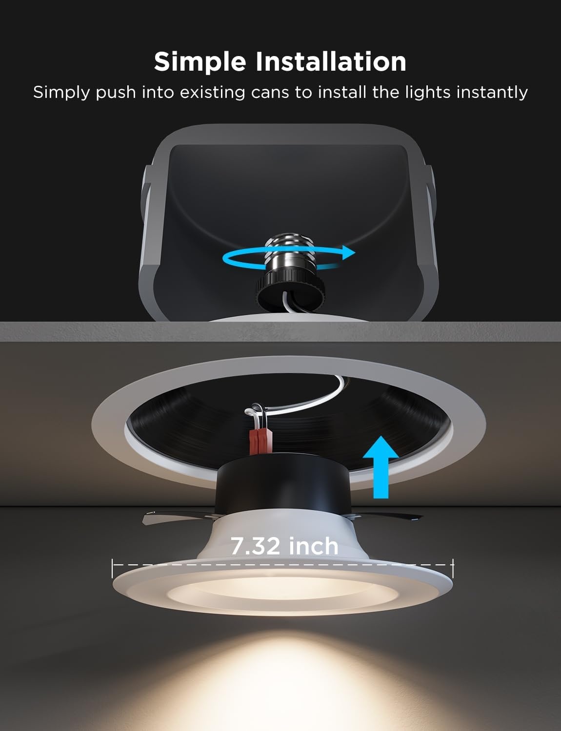 imageGovee Smart Retrofit Recessed Lighting 6 Inch WiFi Bluetooth Direct Connect RGBWW Retrofit Can Lights 65 Scene Modes Works with Alexa amp Google Assistant 1000 Lumens 4 Pack6 Pack