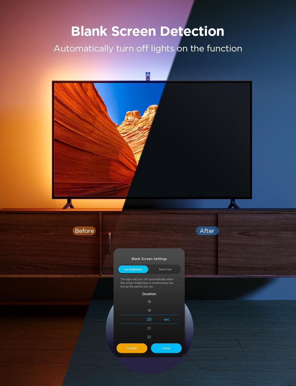 imageGovee TV Backlight 3 Lite with FishEye Correction Function Sync to 5565 Inch TVs 118ft RGBICW WiFi LED Strip Lights with Camera 4 Colors in 1 Lamp Bead Voice and APP Control Adapter164FT for 7585 TV