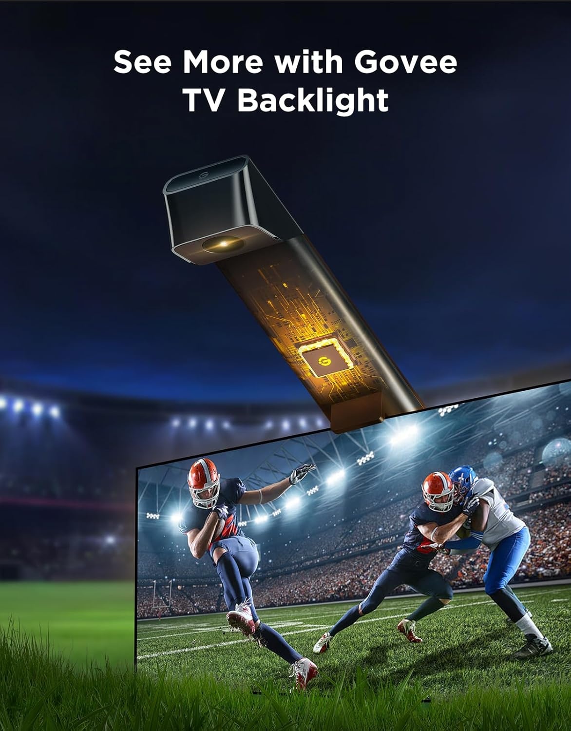 imageGovee TV Backlight 3 Lite with FishEye Correction Function Sync to 5565 Inch TVs 118ft RGBICW WiFi LED Strip Lights with Camera 4 Colors in 1 Lamp Bead Voice and APP Control Adapter118FT for 5565 TV