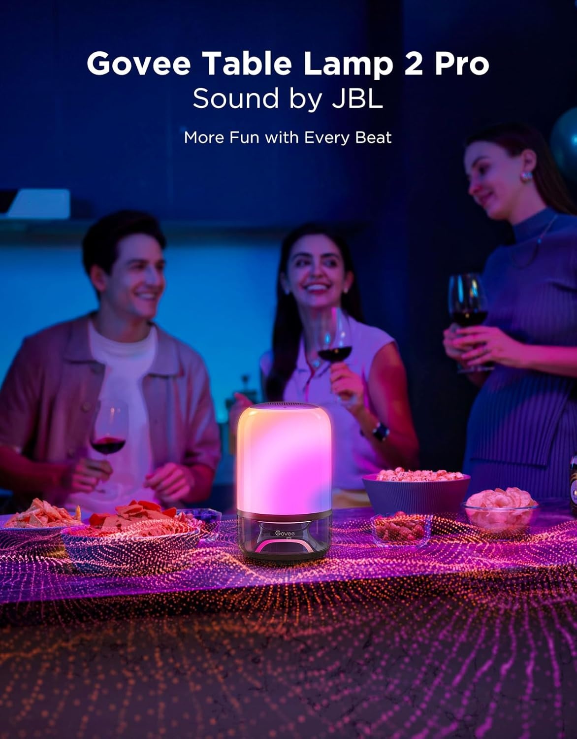 imageGovee Table Lamp 2 Pro x Sound by JBL Smart Cordless Table Lamp with Speaker MusicLight Sync 16 Music Modes amp 100 Scene Modes Work with Matter DIY Customized Rechargeable Desk Lamp for Bedroom