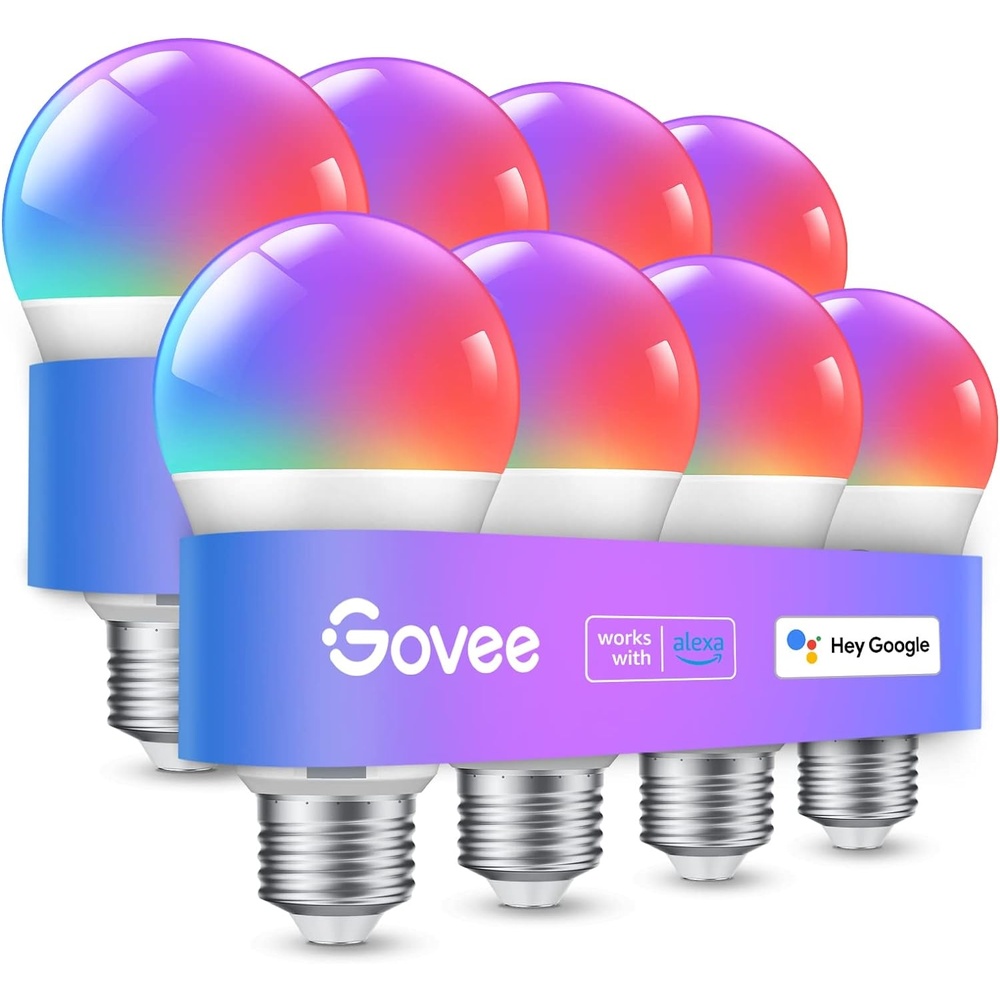imageGovee Smart Light Bulbs Color Changing Light Bulb Work with Alexa and Google Assistant 16 Million Colors RGBWW WiFi amp Bluetooth LED Light Bulbs Music Sync A19 800 Lumens 4 Pack8