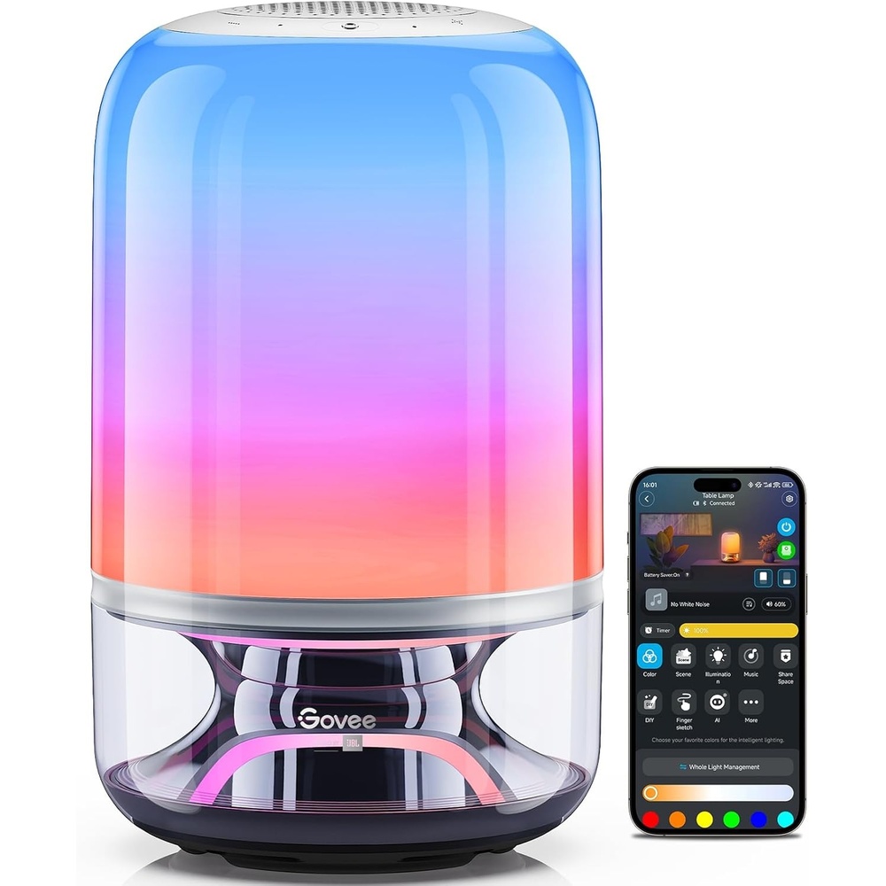 imageGovee Table Lamp 2 Pro x Sound by JBL Smart Cordless Table Lamp with Speaker MusicLight Sync 16 Music Modes amp 100 Scene Modes Work with Matter DIY Customized Rechargeable Desk Lamp for Bedroom