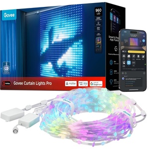 Govee Curtain Lights Pro, Upgraded 960 LEDs Smart Color Changing LED Curtain Lights with AIGC, Dynamic DIY String Lights for Bedroom Living Room Holiday Decor, Outdoor IP67 Waterproof, 5.41×5.77ft