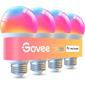 Govee LED Smart Light Bulbs, 1000LM Color Changing Light Bulb, Wi-Fi & Bluetooth Light Bulbs, Work with Alexa and Google Assistant, Dimmable RGBWW A19 75W Equivalent Smart Bulbs, 4 Pack(4)