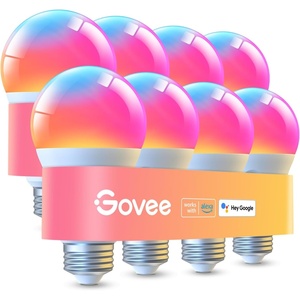 Govee LED Smart Light Bulbs, 1000LM Color Changing Light Bulb, Wi-Fi & Bluetooth Light Bulbs, Work with Alexa and Google Assistant, Dimmable RGBWW A19 75W Equivalent Smart Bulbs, 4 Pack(8)