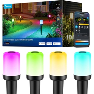 Govee Outdoor Cylinder Pathway Lights 8 Pack, 425lm Patio Lights, IP67 Waterproof, 60+ Preset Scene Modes, Outdoor Decor for Path, Patio, Garden, Lawn, Compatible with Alexa, Google Assistant, Matter(4)